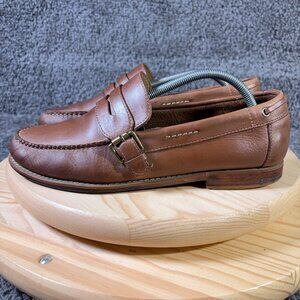 Bass Weejuns Penny Loafer Wesley Mens Size 10.5 Brown Slip On Buckle Casual Shoe